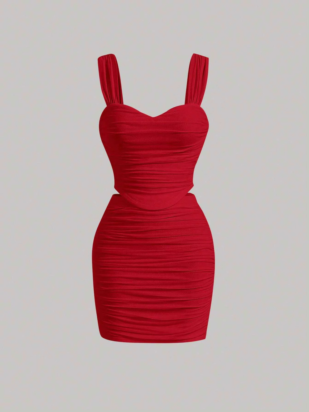 ZARA Spring Summer Pleated Fitted Cami Top Bodycon Skirt Set